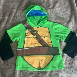 Teenage Mutant Ninja Turtles Leonardo Long Sleeve Shirt Hood w/ Mask